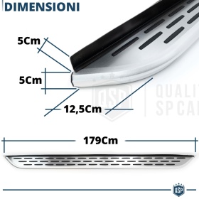 2 ESCALONES LATERALES Universales Coches y SUV | Pisaderas en Aluminio y Inserciones PVC Antideslizante
