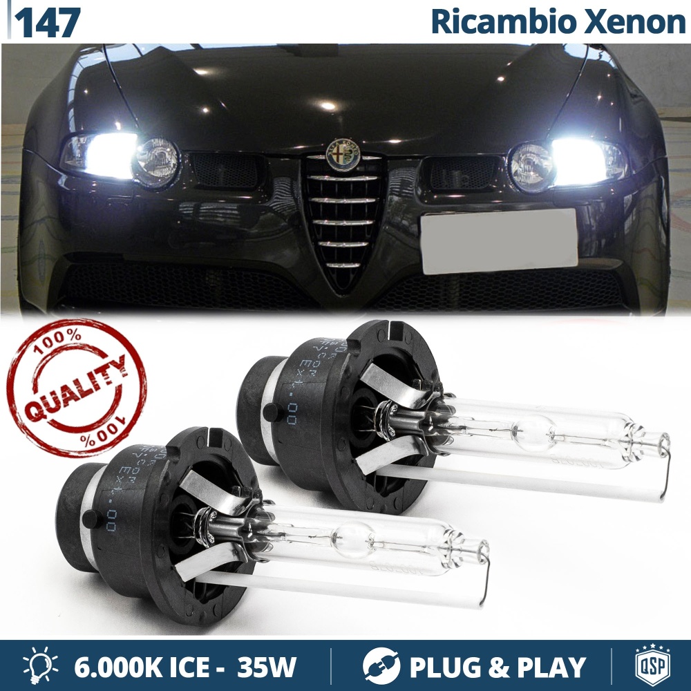 2x Bombillas Xenon D2S de Repuesto para ALFA ROMEO 147 Luz 6.000K Blanco Frio Lámpara 35W