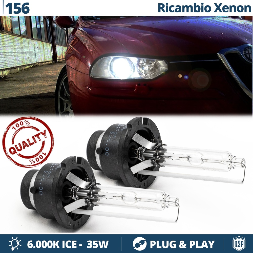 2x Bombillas Xenon D2S de Repuesto para ALFA ROMEO 156 Luz 6.000K Blanco Frio Lámpara 35W