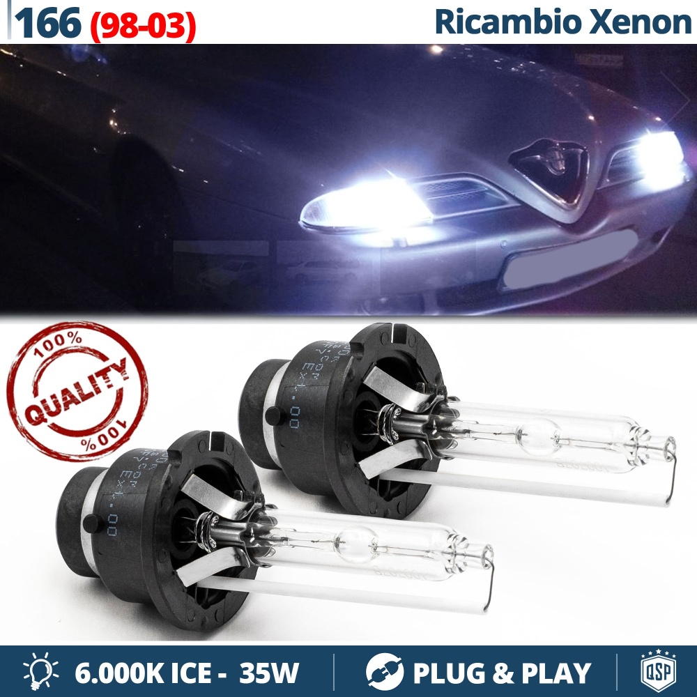 2x Bombillas Xenon D2S de Repuesto para ALFA ROMEO 166 Luz 6.000K Blanco Frio Lámpara 35W