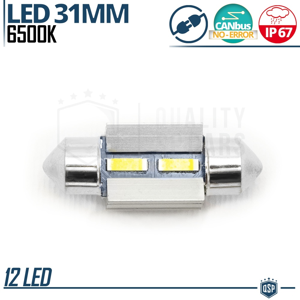1X Bombilla LED FESTOON 31MM C5W | 6500K Blanco Frío CANbus SIN ERROR Plug & Play
