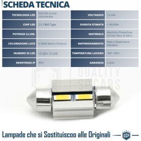 1X Bombilla LED FESTOON 31MM C5W | 6500K Blanco Frío CANbus SIN ERROR Plug & Play