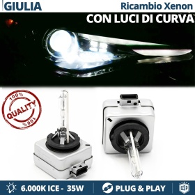 2x Bombillas Bi-Xenon D3S de Repuesto para ALFA ROMEO GIULIA Luz 6.000K Blanco Frio Lámpara 35W
