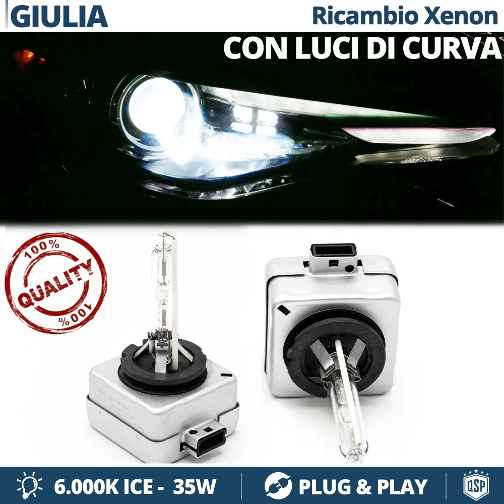 2x Bombillas Bi-Xenon D3S de Repuesto para ALFA ROMEO GIULIA Luz 6.000K Blanco Frio Lámpara 35W