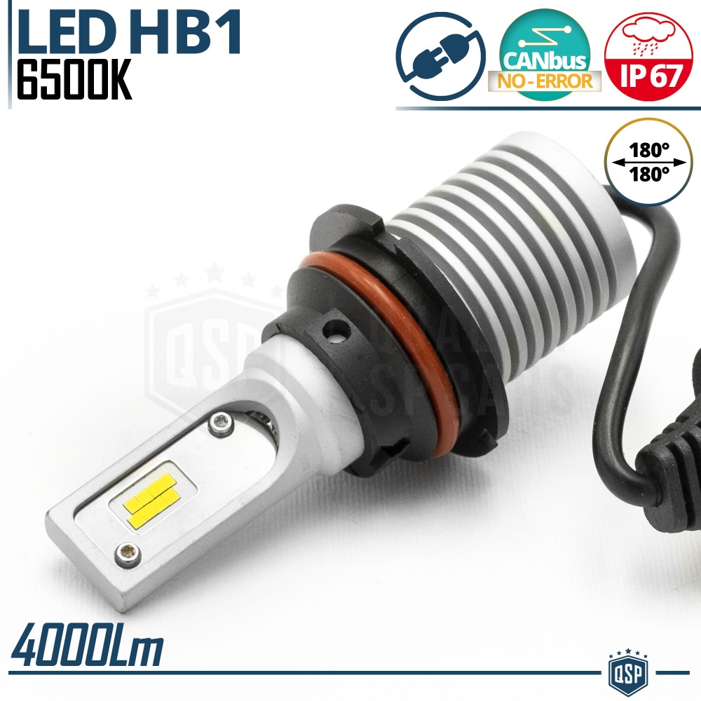 1x Bombilla LED HB1 | Blanco Frío 6500K Potente 4000LM | CANbus Sin Error, Plug & Play 1x Bombilla LED HB1 | Blanco Frío 6500K Potente 4000LM | CANbus Sin Error, Plug & Play