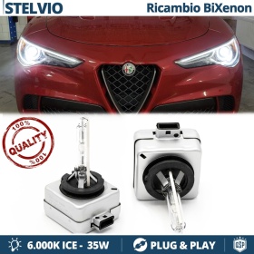 2x Bombillas Bi-Xenon D3S de Repuesto para ALFA ROMEO STELVIO Luz 6.000K Blanco Frio Lámpara 35W