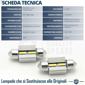 2X Bombillas LED FESTOON 31MM C5W | 6500K Blanco Frío CANbus SIN ERROR Plug & Play