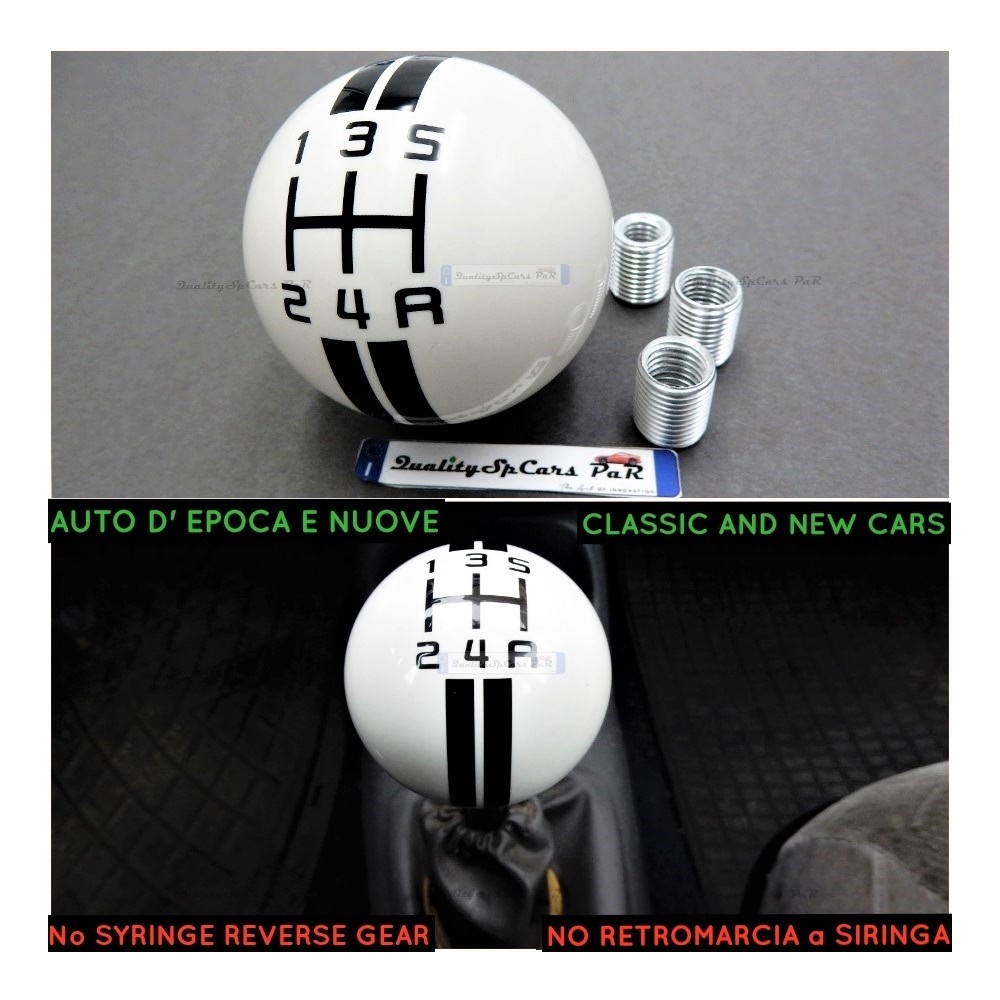 Pomo Palanca de Cambio 5 VELOCIDADES BLANCO para Coches Nueva y Antigua Universal en Resina Fenólica Pomo Palanca de Cambio 5 VELOCIDADES BLANCO para Coches Nueva y Antigua Universal en Resina Fenólica