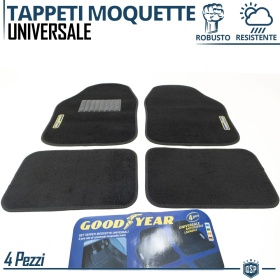 Alfombrillas Coche Moquetas Universales Originales GOODYEAR | Negras Fondo de Goma