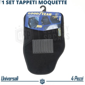 Alfombrillas Coche Moquetas Universales Originales GOODYEAR | Negras Fondo de Goma