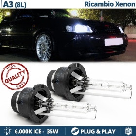 Coppia Lampadine di Ricambio Xenon D2S per AUDI A3 8L  Luci Bianco Ghiaccio 6000K 35W