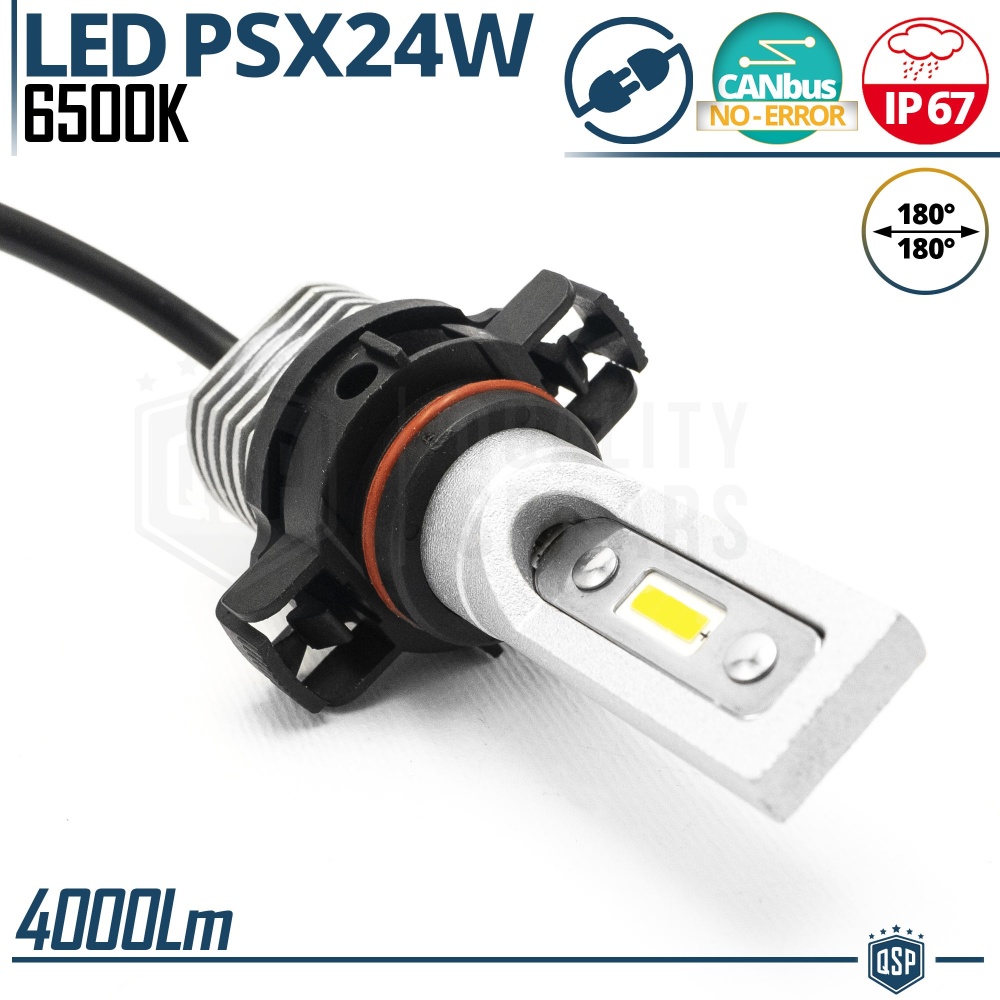1x Bombilla LED PSX24W | Blanco Frío 6500K Potente 4000LM | CANbus Sin Error, Plug & Play 1x Bombilla LED PSX24W | Blanco Frío 6500K Potente 4000LM | CANbus Sin Error, Plug & Play