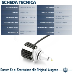1 Bombilla LED HIR2-HIR de Cuarzo 360° CANBUS | Luz Blanca Potente 6500K 55W