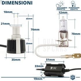 Kit Bombillas LED H3 de Cuarzo 360° CANBUS | Luz Blanca Potente 6500K 55W