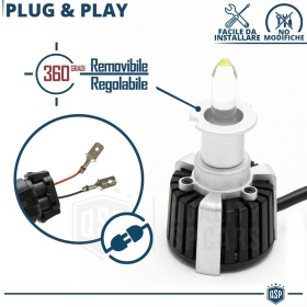 Kit Bombillas LED H3 de Cuarzo 360° CANBUS | Luz Blanca Potente 6500K 55W