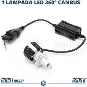 1 Bombilla LED D2S | Conversión de Xenon HID a LED Plug & Play | Luz Blanca Potente 55W 6000LM