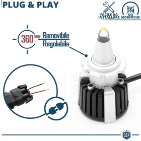 1 Bombilla LED D4S | Conversión de Xenon HID a LED Plug & Play | Luz Blanca Potente 55W 6000LM