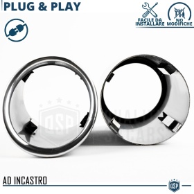 2X Tubos de ESCAPE Coche en ACERO Inoxidable | Redondo, Silenciador Ø 69-74 MM