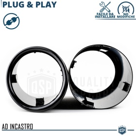 2x Tubos de ESCAPE Coche en ACERO Inoxidable Negro | Redondo, Silenciador Ø 69-74 MM