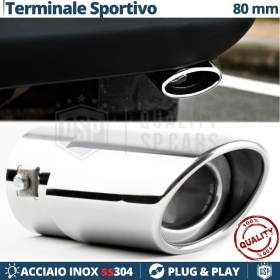 EMBOUT d' Échappement OVALE Universel pour Voiture en ACIER inoxydable | Silencieux Ø 49-78 mm
