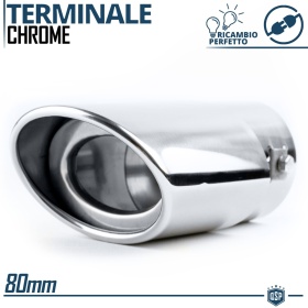 EMBOUT d' Échappement OVALE Universel pour Voiture en ACIER inoxydable | Silencieux Ø 49-78 mm