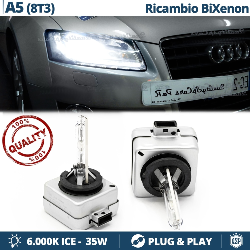 2x Bombillas Bi-Xenon D3S de Repuesto para AUDI A5 Luz 6.000K Blanco Frio Lámpara 35W