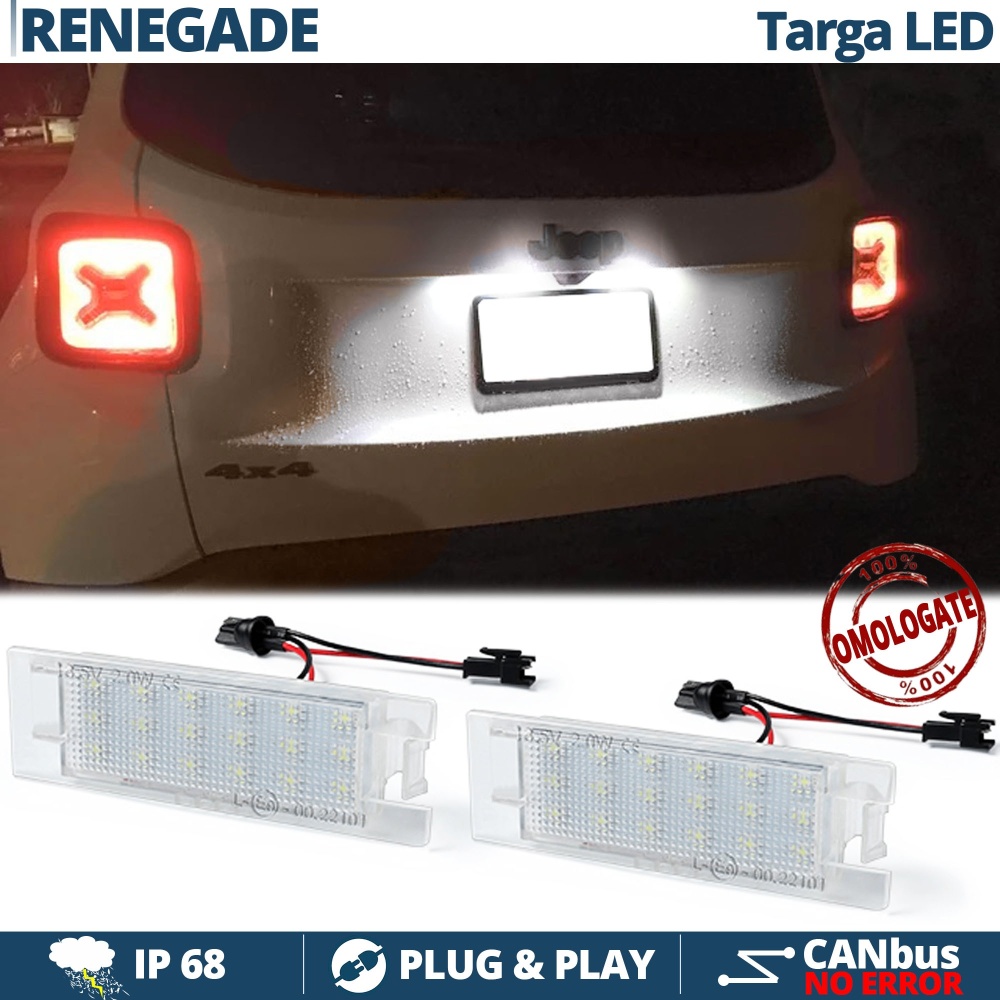 2 Luces de Matricula LED para JEEP RENEGADE (14-) | CANBUS 18 LED 6.500K BLANCO FRIO Plug & Play 2 Luces de Matricula LED para JEEP RENEGADE (14-) | CANBUS 18 LED 6.500K BLANCO FRIO Plug & Play