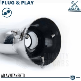 2x Tubos Dobles de ESCAPE Coche Universales en ACERO inoxidable | Redondo, Silenciador Max Ø 80 MM