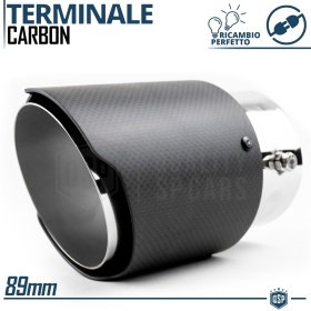 Tubo de ESCAPE Coche Universal en ACERO inoxidable Carbón | Silenciador Ø 70-89 MM