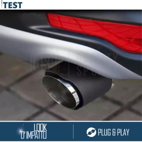 Tubo de ESCAPE Coche Universal en ACERO inoxidable Carbón | Silenciador Ø 70-89 MM