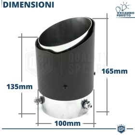 Tubo de ESCAPE Coche Universal en ACERO inoxidable Carbón | Silenciador Ø 70-89 MM