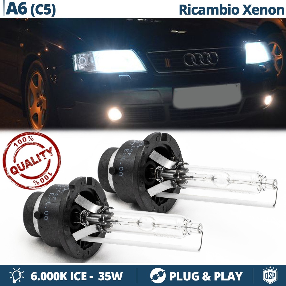 2x Bombillas Xenon D2S de Repuesto para AUDI A6 C5 Luz 6.000K Blanco Frio Lámpara 35W