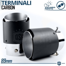 2x Tubos de ESCAPE Coche Universal en ACERO inoxidable Carbón | Silenciador Ø 70-89 MM