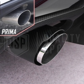 2x Tubos de ESCAPE Coche Universal en ACERO inoxidable Carbón | Silenciador Ø 70-89 MM
