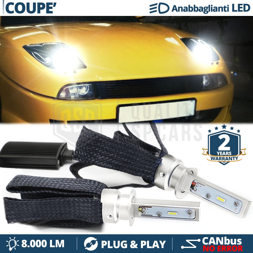 Kit LED H1 para Fiat COUPÉ Luces de Cruce CANbus | Bombillas LED 6500K 8000LM