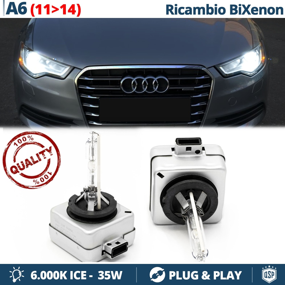 2x Bombillas Bi-Xenon D3S de Repuesto para AUDI A6 C7 Luz 6.000K Blanco Frio Lámpara 35W