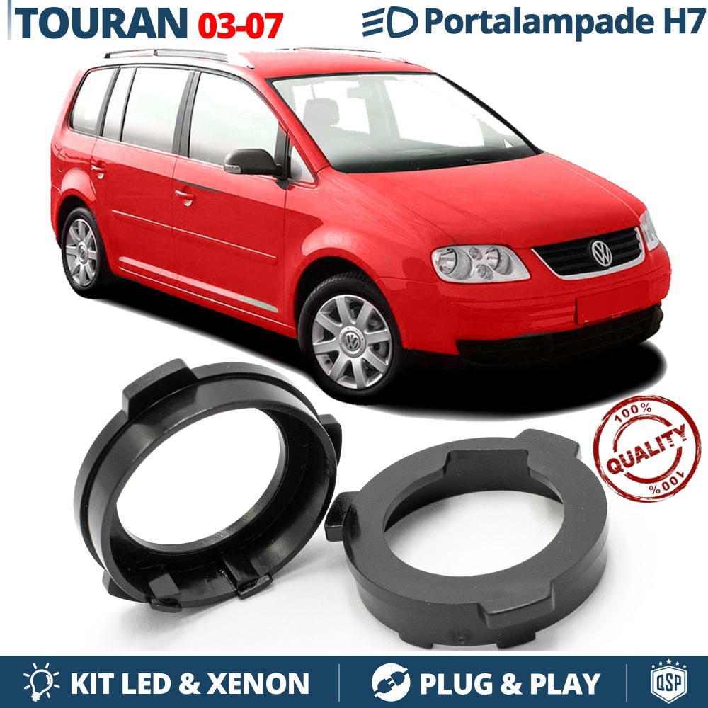 2 Adaptatores del Retenedor Soporte Bombilla H7 para VW Touran 1T (03-07) Montaje KIT LED Xenon