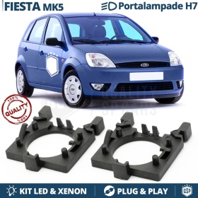 2x ADATTATORI Portalampada PER FORD FIESTA MK5 Anabbaglianti | Montaggio KIT LED H7, Xenon