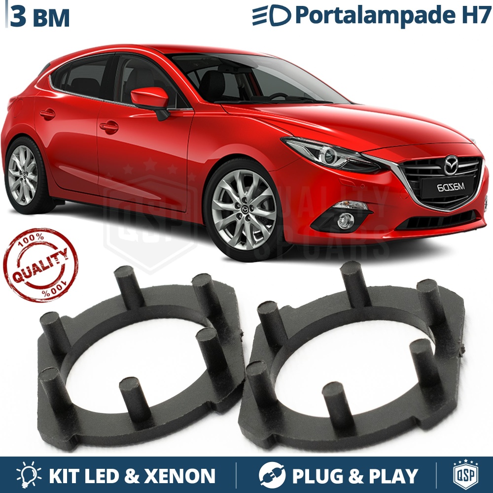 2 ADAPTORES del Retenedor Soporte Bombilla para MAZDA 3 BM | Montaje KIT LED H7, Xenon 2 ADAPTORES del Retenedor Soporte Bombilla para MAZDA 3 BM | Montaje KIT LED H7, Xenon