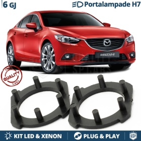 2 ADAPTORES del Retenedor Soporte Bombilla para MAZDA 6 GJ | Montaje KIT LED H7, Xenon