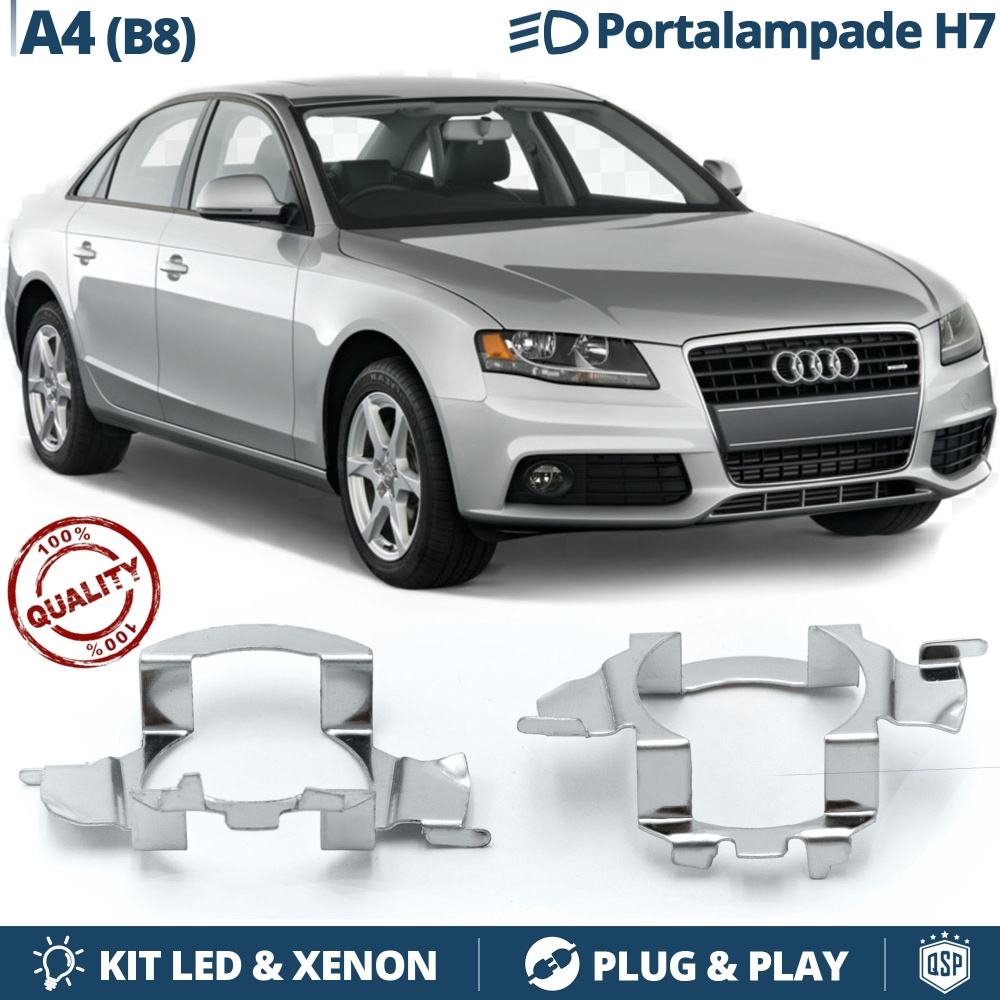 2x ADATTATORI Portalampada per montaggio KIT LED H7 per AUDI A4 B8 Restyling (2011-2015) 2x ADATTATORI Portalampada per montaggio KIT LED H7 per AUDI A4 B8 Restyling (2011-2015)