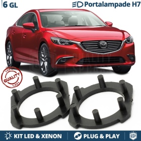 2x ADATTATORI Portalampada PER MAZDA 6 GL Restyling (17-20) | Montaggio KIT LED H7, Xenon