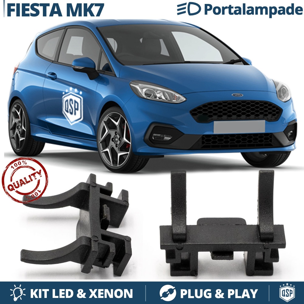 2X Adaptateurs Support Ampoules pour Ford Fiesta 7 (depuis 2017) Feux de Croisement pour Installation Kit Led H7
