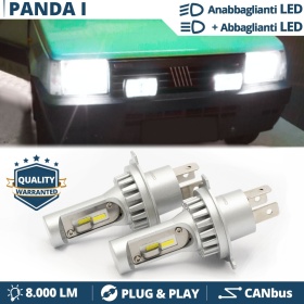 Kit Led H4 para FIAT PANDA 141 Luces de Cruce + Carretera 6500k 8000LM | Plug & Play CANbus