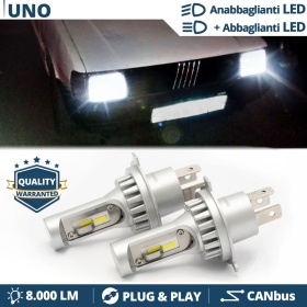 Kit Led H4 para FIAT UNO Luces de Cruce + Carretera 6500k 8000LM | Plug & Play CANbus
