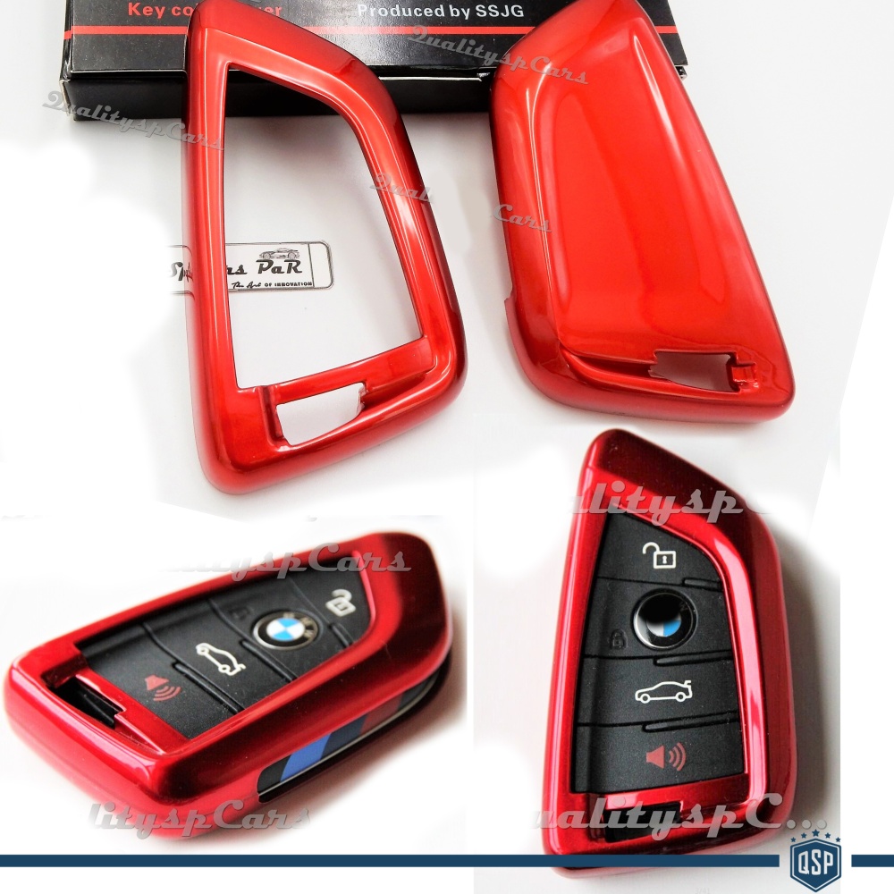 Funda Rígida Llave Mando Rojo metalizado para Bmw Carcasa Protectora en Abs Térmico Funda Rígida Llave Mando Rojo metalizado para Bmw Carcasa Protectora en Abs Térmico