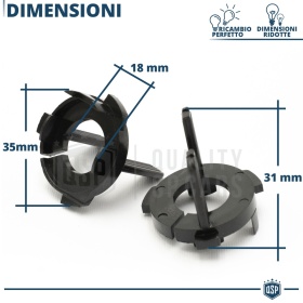 2X Adaptatores del Retenedor Soporte Bombilla para Montaje KIT XENON H7 para Skoda