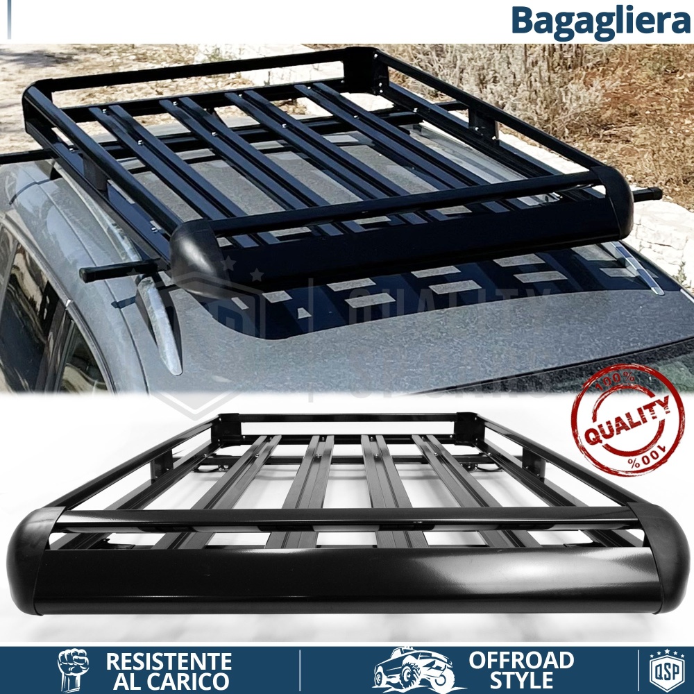Portaequipajes de Techo para Citroen C4 1 Picasso, Grand Picasso | Cesta de Equipajes en Aluminio Negro