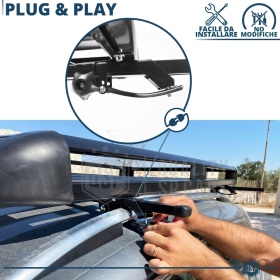 Portaequipajes de Techo para Fiat Idea, Uno SW | Cesta de Equipajes en Aluminio Negro