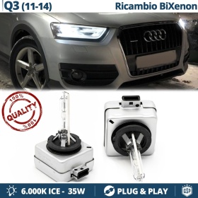 2x Bombillas Bi-Xenon D3S de Repuesto para AUDI Q3 8U 11-14 Luz 6.000K Blanco Frio Lámpara 35W